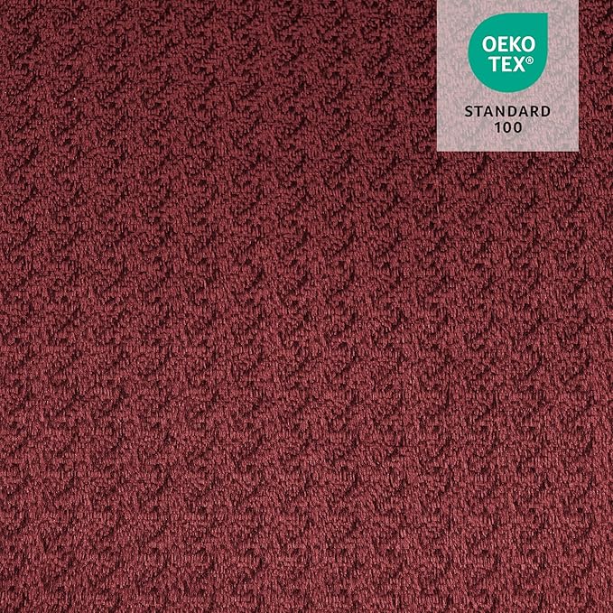 MCombo Oversized Power Lift Recliner Chair Sofa with Massage and Heat for Elderly People Petite, USB Ports, Side Pockets, Fabric R7561 (Burgundy, Small-Oversize)