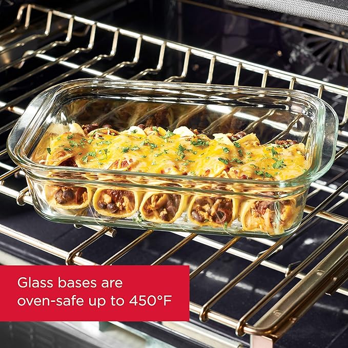 Rubbermaid Brilliance Glass Storage 4.7-Cup Food Containers with Lids Set of 3 Clear