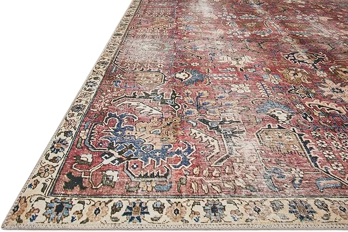 Loloi Chris Loves Julia Jules Collection JUL-01 Merlot/Multi 2'-0'' x 5'-0'', .13" Pile Height, Accent Rug