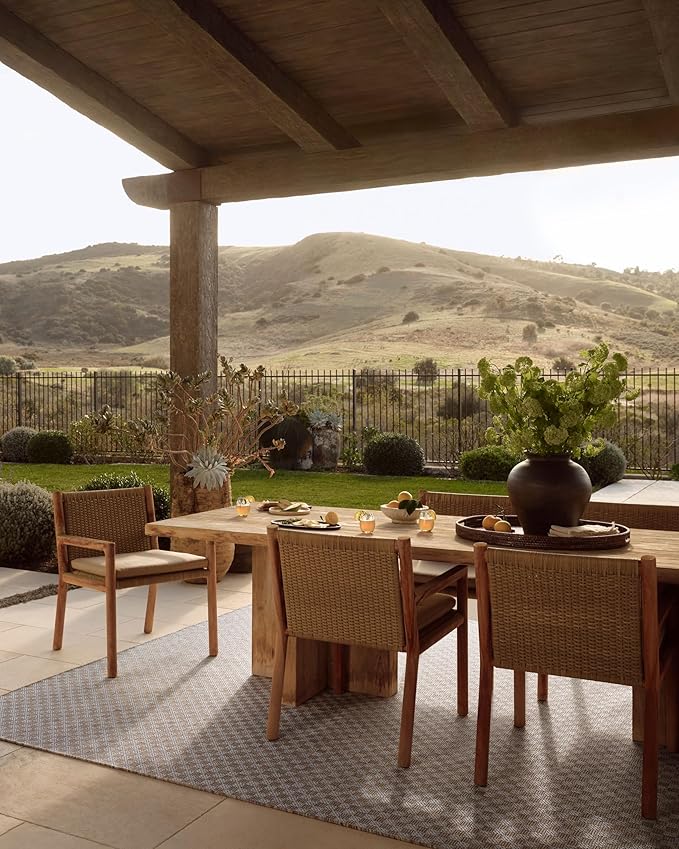 Loloi Amber Lewis Topanga Collection TOP-02 Natural/Silver 6'-7" x 9'-4" Indoor/Outdoor Area Rug