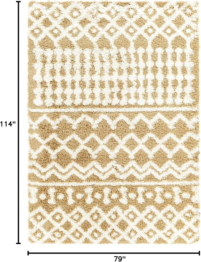 Livabliss Hapsburg Moroccan Shag Area Rug,6'7" x 9'6",Camel