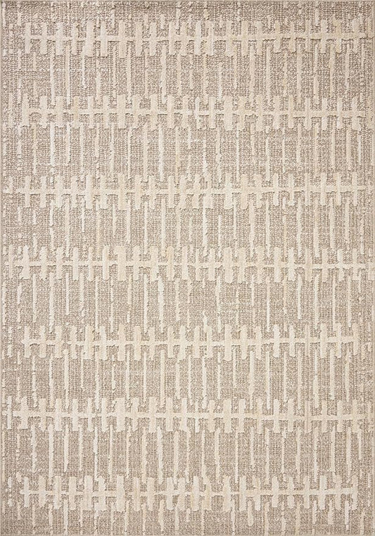 Loloi Amber Lewis Bexley Collection BEX-02 Taupe/Natural 2'-7" x 4' Accent Rug Neutral, Textured, Living, Bedroom, Dining, Carpet