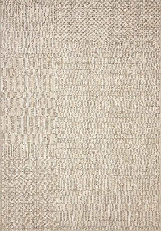 Loloi Amber Lewis Bexley Collection BEX-01 Natural/Birch 2'-7" x 4' Accent Rug Neutral, Textured, Living, Bedroom, Dining, Carpet