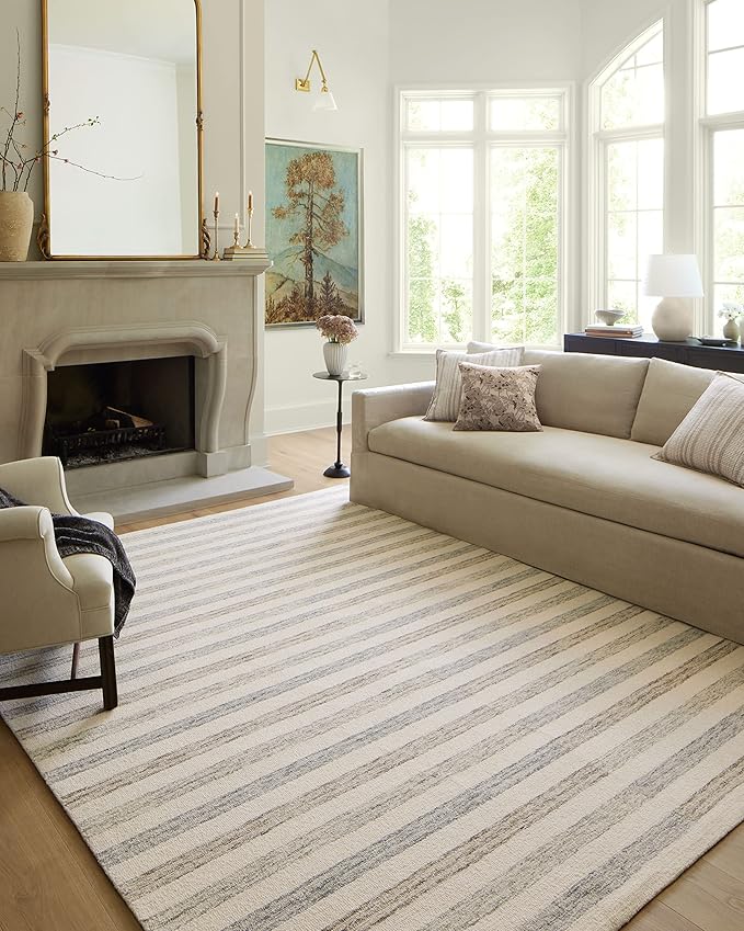 Loloi Chris Loves Julia Chris Collection CHR-05 Ivory/Slate 2'-6'' x 11'-6'', .50" Pile Height, Runner Rug