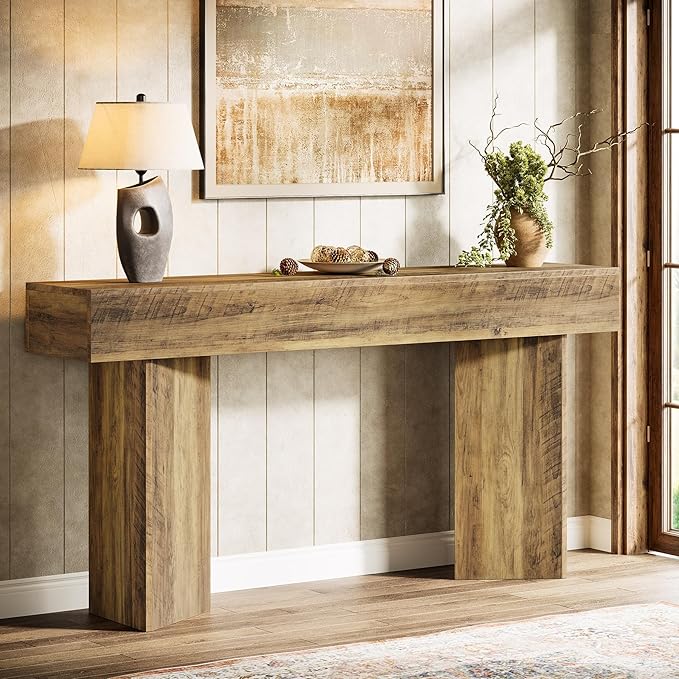 Tribesigns 63-inch Entryway Console Table, Narrow Long Sofa Table Behind Couch, Accent Entrance Foyer Table for Entryway, Entrance, Hallway, Brown