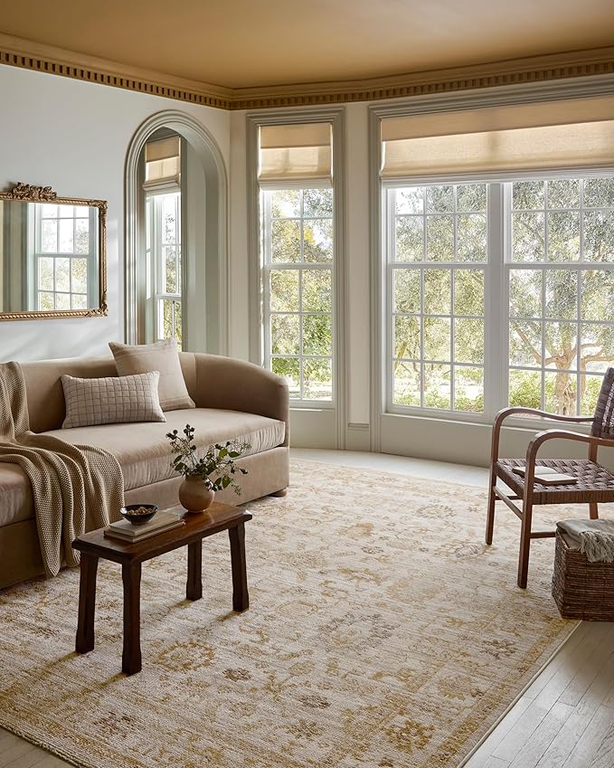 Loloi Magnolia Home by Joanna Gaines Pace Collection PAC-02 Natural/Gold 2'-6" x 10'-0" Runner Rug