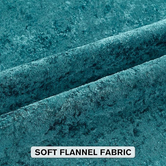 FUTEI Teal Flannel Throw Pillow Covers 12x20 Inch Set of 2,Soft Dimensional Textured Lumbar Pillow Cases,Modern Home Decor for Couch Living Room