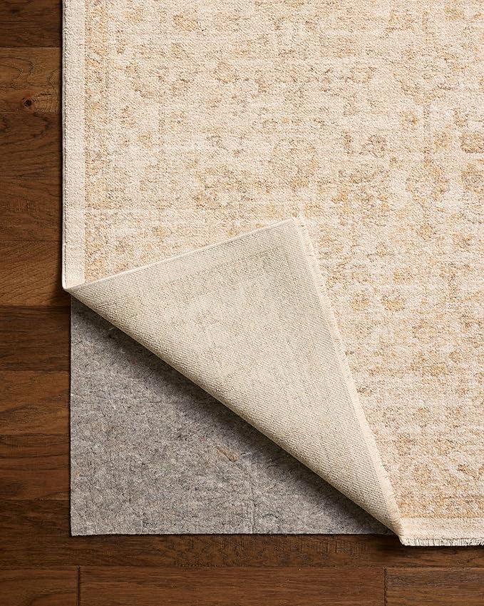 Loloi Chris Loves Julia Palma Collection PLM-01 Ivory/Sand 11'-6" x 15'-7" Fringe Area Rug Vintage Style Boho Living Room Bedroom Carpet