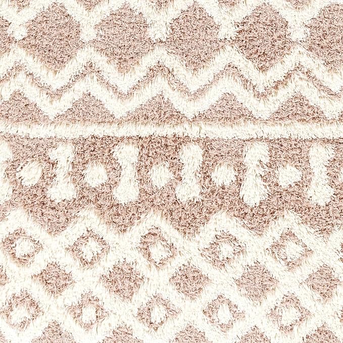 Livabliss Hapsburg Moroccan Shag Area Rug,5'3" x 7'3",Dusty Pink