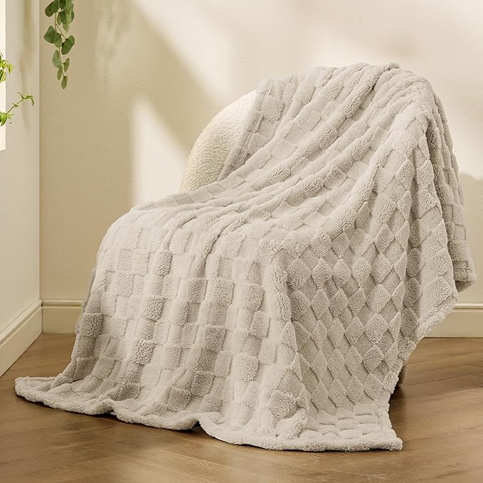 Bedsure GentleSoft Twin Blanket for Bed Light Brown - Super Soft Cozy Blankets for Women Men Girls, Cute Fuzzy Fleece Throws for Bedroom Couch, 60x80 Inches