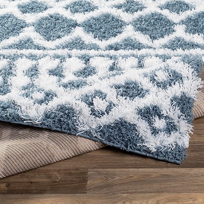 Livabliss Hapsburg Moroccan Shag Area Rug, 5'3" x 7'3", Denim