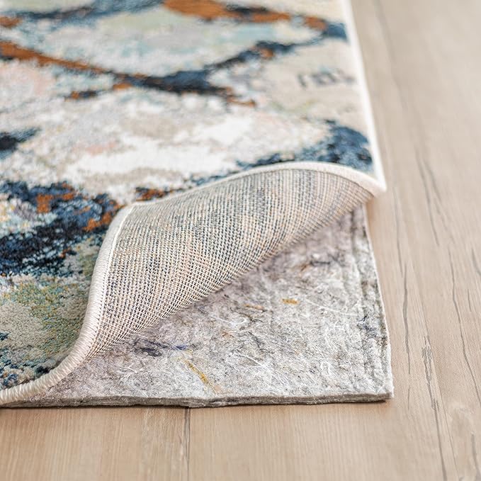 Mohawk Home 2' x 8' Non Slip Rug Pad Gripper 3/8 Thick Dual Surface Felt + Rubber Gripper - Safe for All Floors