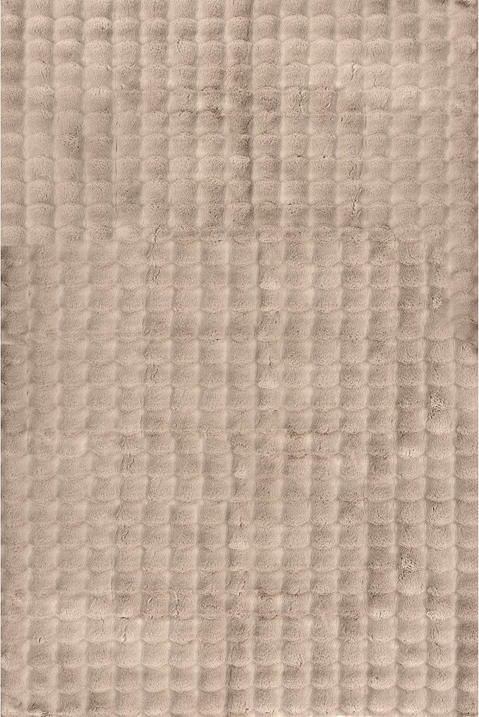 nuLOOM Jeni Checkered 6 Round Machine Washable Area Rug for Living Room Bedroom Dining Room Kitchen, Taupe