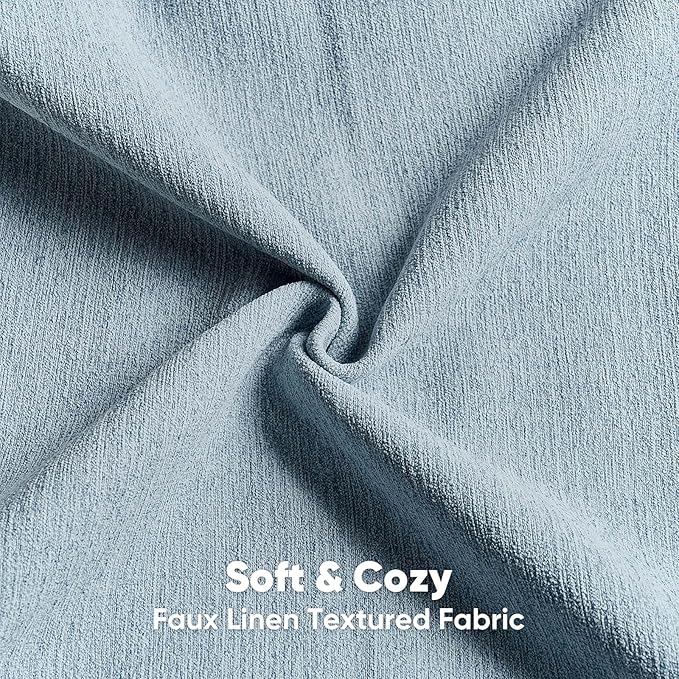 FUTEI Denim Blue Chenille Decorative Throw Pillow Covers 16x16 Inch Set of 2,Soft Cozy Faux Linen Textured Cushion Case,Farmhouse Home Decor for Couch Living Room