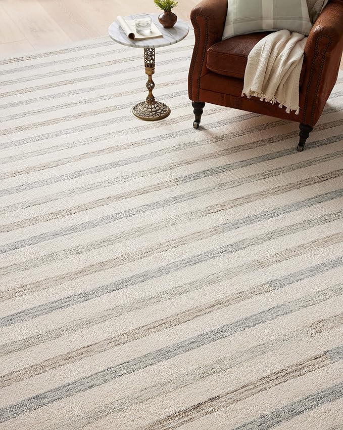 Loloi Chris Loves Julia Chris Collection CHR-05 Ivory/Slate 7'-9'' x 9'-9'', .50" Pile Height, Area Rug