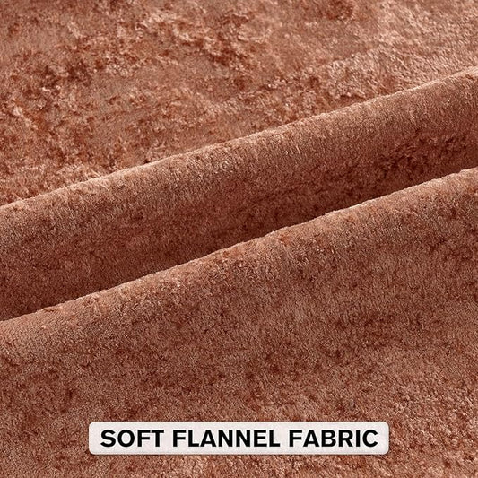 FUTEI Rust Flannel Throw Pillow Covers 26x26 Inch Set of 2,Soft Dimensional Textured Euro Pillow Shams,Modern Home Decor for Couch Living Room