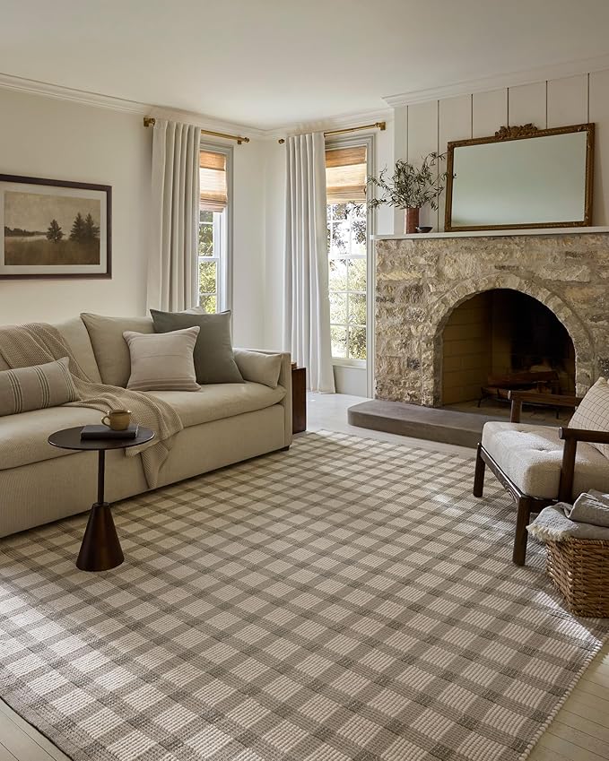 Loloi Magnolia Home by Joanna Gaines Ryder Collection RYD-02 Stone/Ivory 5'-0" x 7'-6" Area Rug