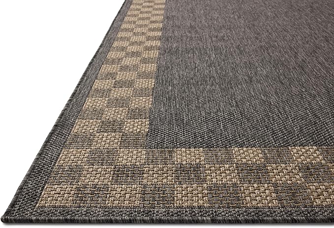 Loloi Chris Loves Julia Providence Collection PRC-01 Charcoal/Natural 5' x 7'-7", .12" Pile Height, Indoor/Outdoor Area Rug