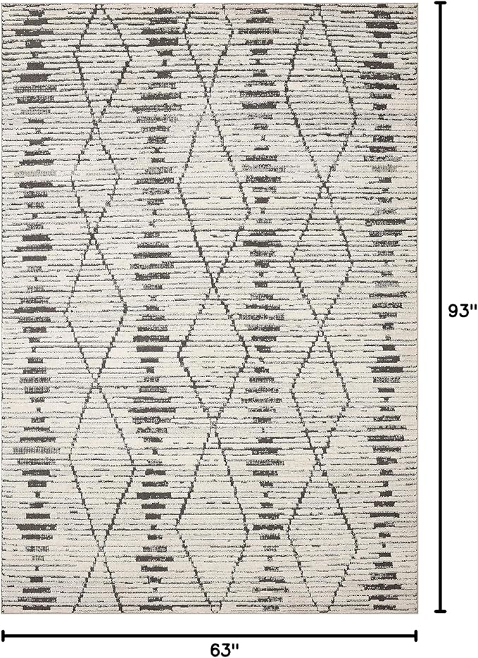 Loloi Kamala Collection KAM-02 Charcoal/Dove 5'-3" x 7'-9" Area Rug