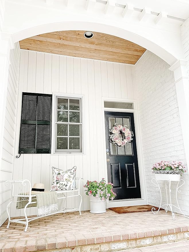 SAFAVIEH Outdoor Collection Brielle Antique White Bench