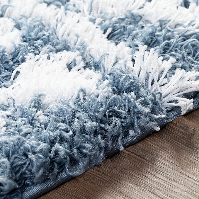 Livabliss Hapsburg Moroccan Shag Area Rug, 2' x 2'11", Denim