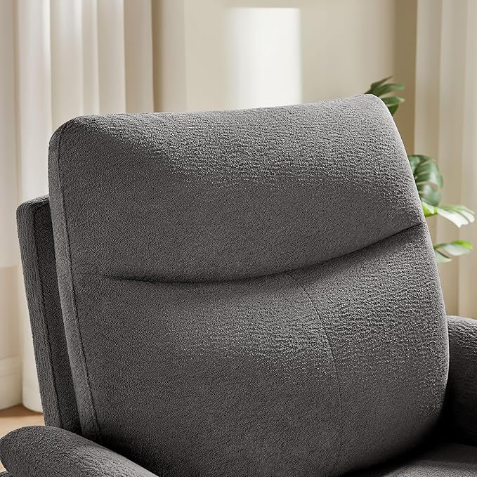 VANOMi Power Recliner Chair Swivel Glider, Electric Rocking Recliner Chairs with USB and Type-C Ports, Nursery Chair Recliner for Office, Living Room, Bedroom(Dark Gray)