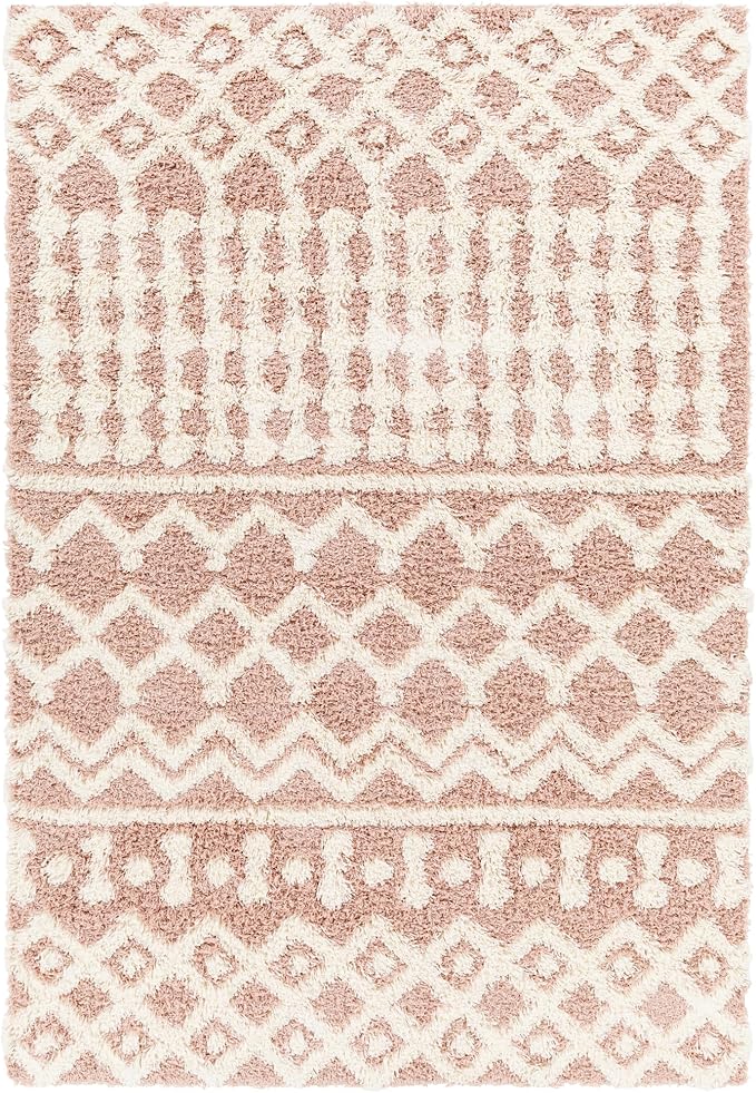 Livabliss Hapsburg Moroccan Shag Area Rug,7'10" x 10'3",Dusty Pink