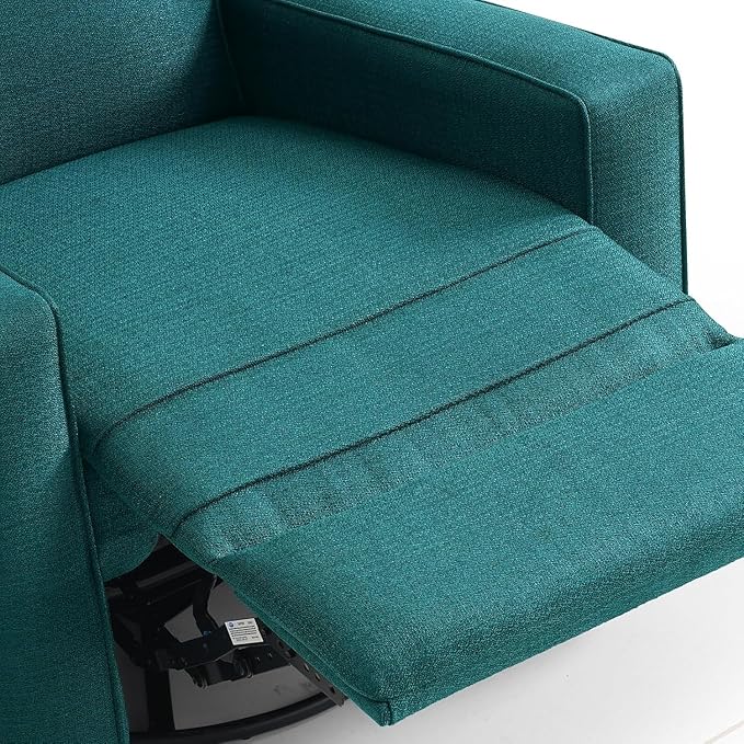 Harkawon Swivel Rocker Recliner Chair, Glider Rocker Recliner, Rocking Chair Nursery, Fabric Chair with High Back, Deep Seat, for Living Room, Bedroom, Green