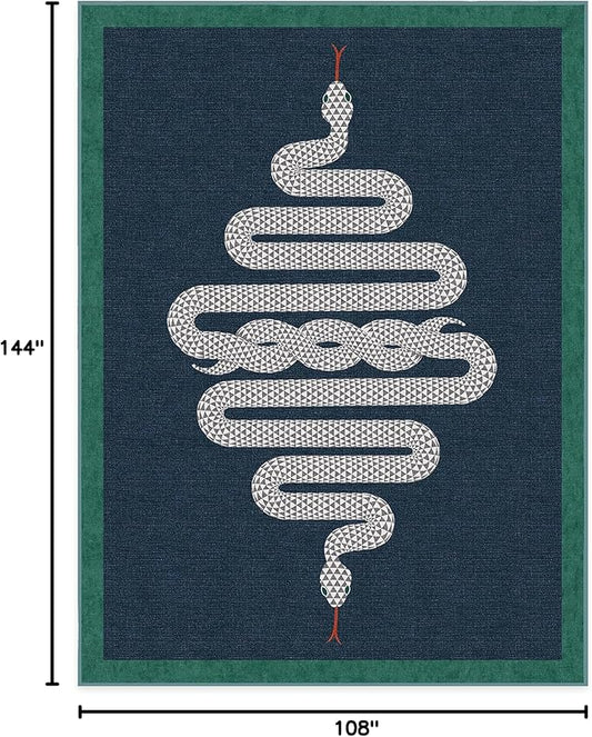 RUGGABLE x Jonathan Adler Machine Washable Modern Area Rug – Venom Sapphire 9x12, Stain-Resistant, Non-Slip – Large Rugs for Living Room, Bedroom, Hallway, Entryway & Office–with Cushioned Pad