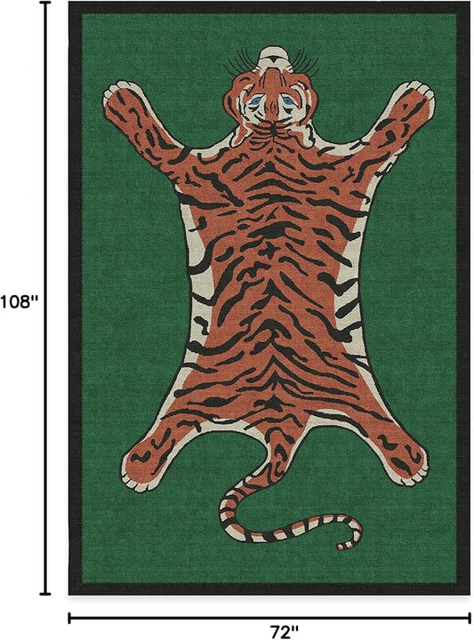 RUGGABLE x Jonathan Adler Washable Modern Area Rug – Tiger Emerald 6x9, Stain-Resistant, Non-Slip – Medium Machine Washable Rugs for Living Room, Bedroom, Hallway, Entryway & Office–with Standard Pad