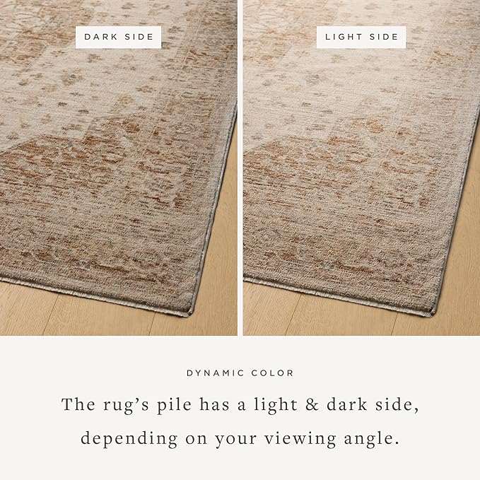 Loloi Magnolia Home by Joanna Gaines Junie Collection JUE-04 Natural/Clay 9'-6" x 13', .38" Pile Height, Area Rug