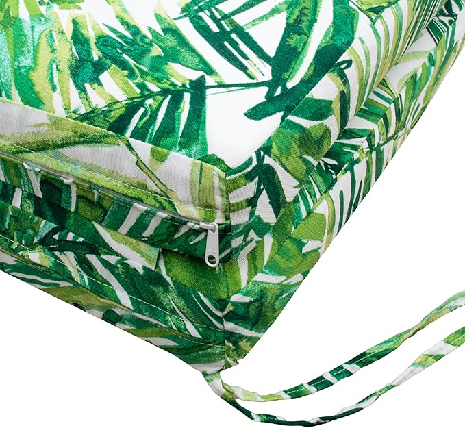 Tommy Bahama Chaise Cushion, 23" X 75" X 2.5", Coastal Palm Green Leaf