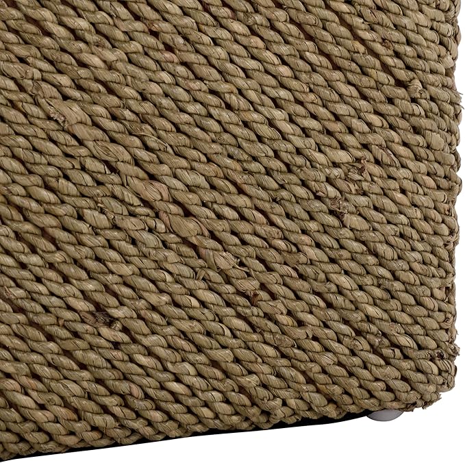 SAFAVIEH Couture Collection - Malta Natural Woven Seagrass Square Ottoman, Fully Assembled (CWK2028A)