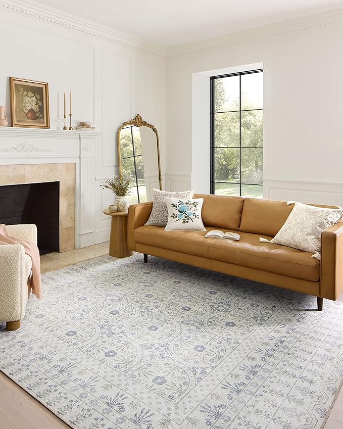 Loloi Rifle Paper Co. Maison Collection MAO-03 Rosette Ivory 3'-9" x 5'-6", .19" Pile Height, Accent Rug