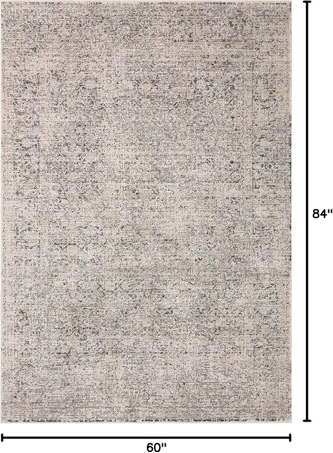 Loloi Amber Lewis Alie Collection ALE-01 Stone/Mist 5'-3'' x 7'-9'', .13'' Pile Height, Area Rug
