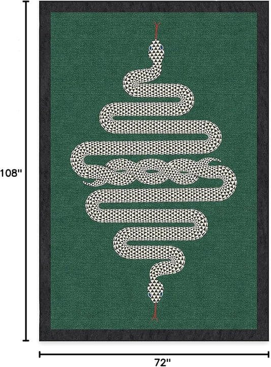 RUGGABLE x Jonathan Adler Washable Modern Area Rug – Venom Emerald 6x9, Stain-Resistant, Non-Slip – Medium Machine Washable Rugs for Living Room, Bedroom, Hallway, Entryway & Office–with Standard Pad