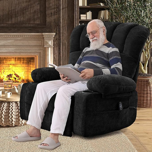 DURASPACE Power Lift Recliner Chair Massage Recliners with Heat, Shell Backrest Lift Chair Recliners for Elderly(Dark Gray)