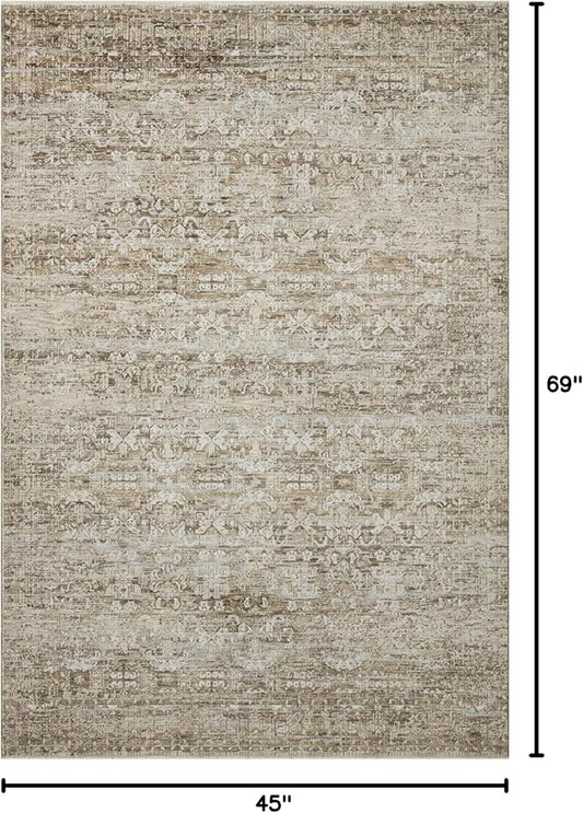 Loloi Amber Lewis Honora Collection HON-04 Bark/Dove 3'-9" x 5'-9" Accent Rug