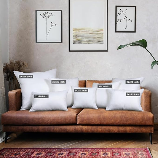 Utopia Bedding Throw Pillows (Set of 6, White), 16 x 16 Inches Pillows for Sofa, Bed and Couch Decorative Stuffer Pillow