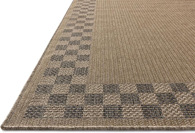Loloi Chris Loves Julia Providence Collection PRC-01 Natural/Charcoal 6'-3" x 9'-2", .12" Pile Height, Indoor/Outdoor Area Rug