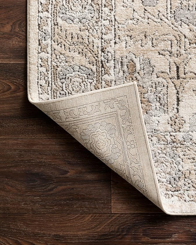 Loloi Teagan Collection TEA-03 Ivory/Sand 9'-9" x 13'-6" Area Rug, Large, Soft Neutral Rug, High-Traffic for Living Room, Bedroom, Home Office, Dining Area