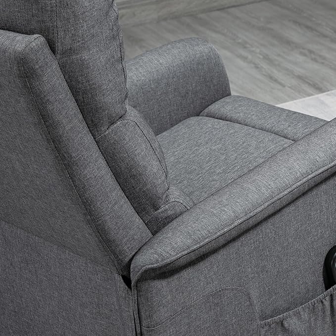 HOMCOM Power Lift Recliner Chair for Elderly, Easy Assembly, Fabric Lift Chair for Adults, Recliner Sofa with Remote Control, Side Pockets for Living Room, Gray