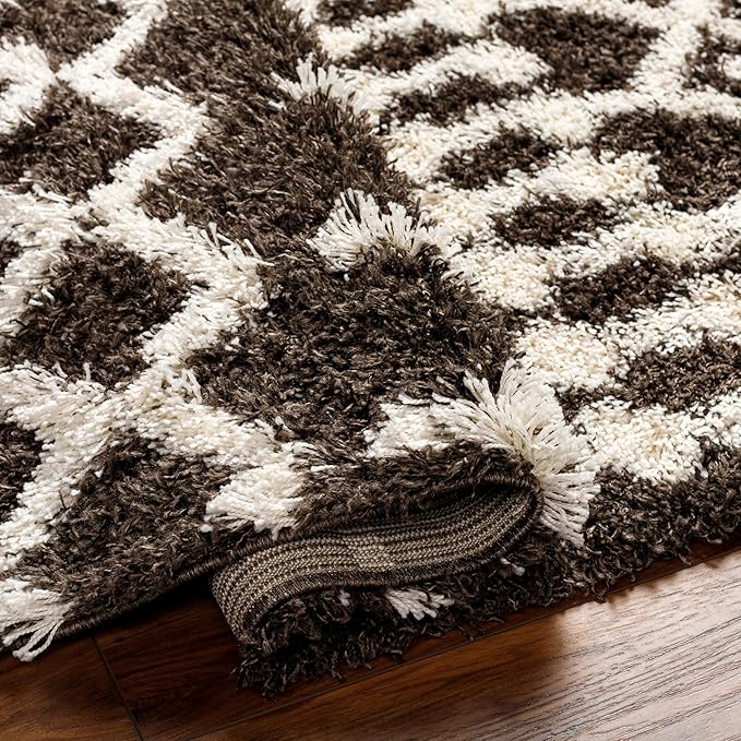 Livabliss Hapsburg Moroccan Shag Area Rug,6'7" x 9'6",Dark Brown