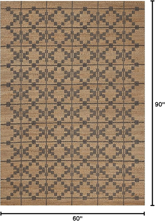 Loloi Chris Loves Julia Judy Collection JUD-05 Natural/Graphite 5'-0" x 7'-6" Area Rug