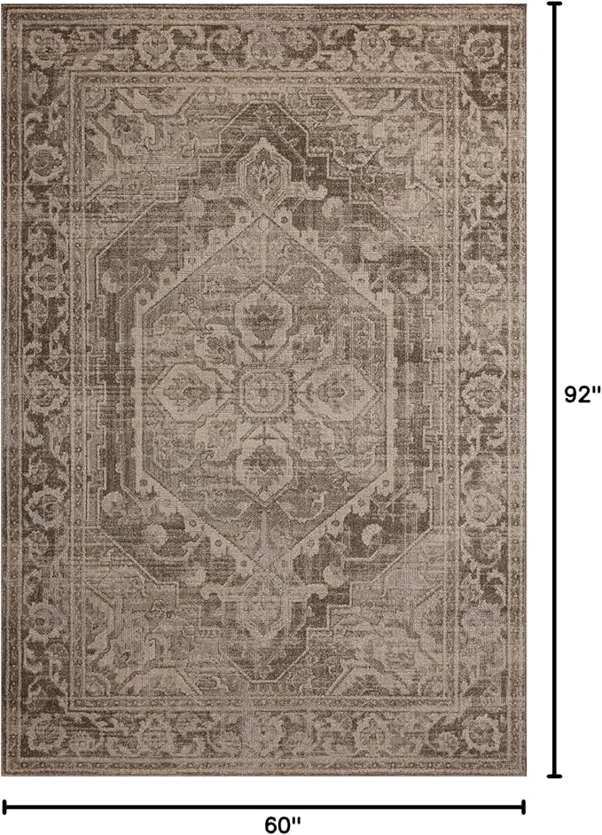 Loloi Magnolia Home by Joanna Gaines Mona Collection MOA-01 Cocoa/Stone 5' x 7'-8" Area Rug