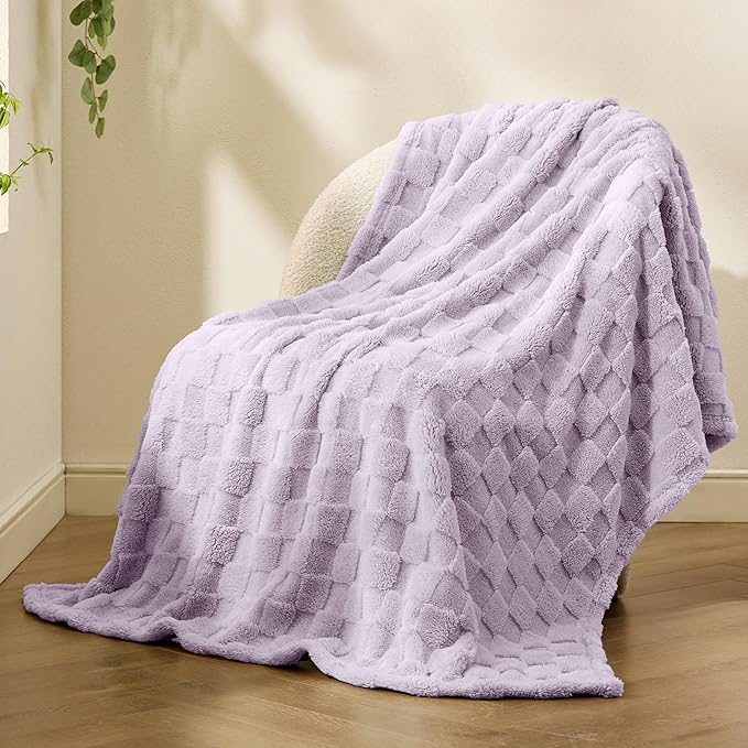 Bedsure GentleSoft Twin Blanket for Bed Lavender Fog - Super Soft Cozy Blankets for Women Men Girls, Cute Fuzzy Fleece Throws for Bedroom Couch, 60x80 Inches