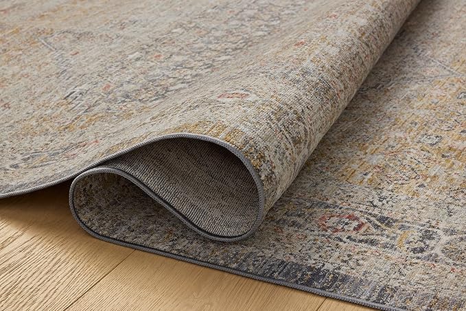 Loloi Chris Loves Julia Ida Collection IDA-02 Stone/Gold 2'-7" x 8'-0", .19" Pile Height, Runner Rug