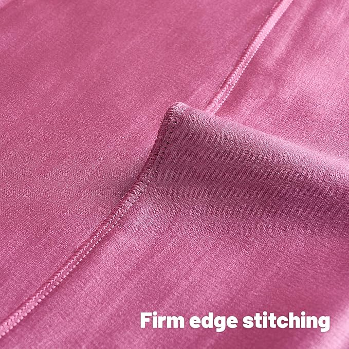 FUTEI Hot Pink Chenille Decorative Throw Pillow Covers 26x26 Inch Set of 2,Soft Embossed Striped Textured Euro Pillow Shams,Modern Home Decor for Couch Bed Living Room