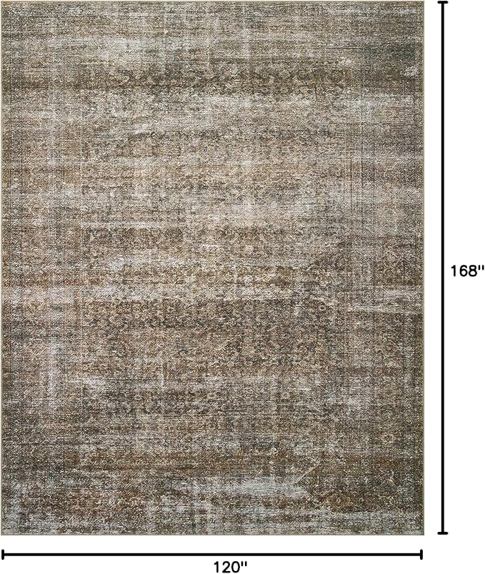 Loloi Amber Lewis Billie Collection, Tobacco & Rust 10'-0" x 14'-0" Area Rug Antique & Distressed Accent Rugs for Living Room, Bedroom, Entryway & Hallway, No Shed High Traffic Area Home Decor Rug