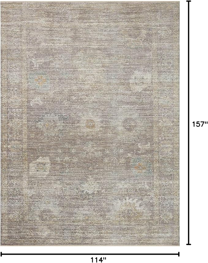 Loloi Magnolia Home by Joanna Gaines Millie Collection MIE-05 Stone/Natural 9'-6" x 13'-1", .25" Pile Height, Area Rug